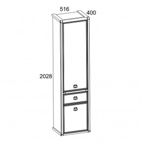 Шкаф 2D1S, MAGELLAN, цвет Сосна винтаж в Глазове - glazov.ok-mebel.com | фото 2