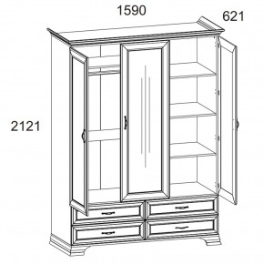 Шкаф 3D4S Z, TIFFANY, цвет вудлайн кремовый в Глазове - glazov.ok-mebel.com | фото 2