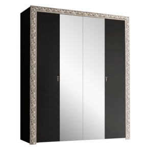 Шкаф 4-х дв. (с зеркалами)  Premium черная/серебро (ТФШ1/4(П) в Глазове - glazov.ok-mebel.com | фото