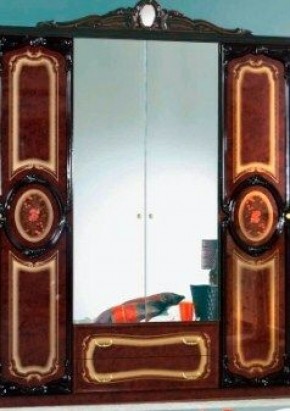 Шкаф 4-х дверный с зеркалами (01.144) Роза (могано) в Глазове - glazov.ok-mebel.com | фото