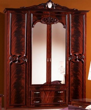 Шкаф 4-х дверный с зеркалами (03.144) Ольга (могано) в Глазове - glazov.ok-mebel.com | фото