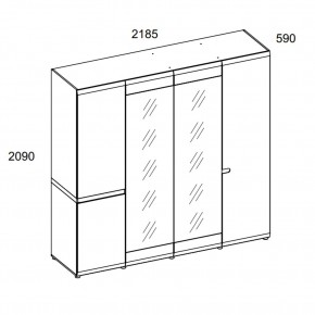 Шкаф 4D/TYP 23A, LINATE ,цвет белый/сонома трюфель в Глазове - glazov.ok-mebel.com | фото 2