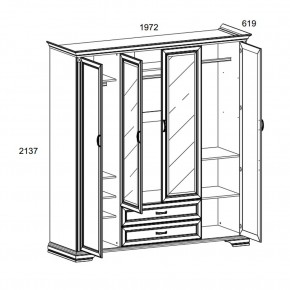 Шкаф 4D2S Z , MONAKO, цвет Сосна винтаж в Глазове - glazov.ok-mebel.com | фото