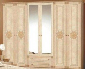Шкаф 6-и дверный с зеркалами (02.146) Рома (беж) в Глазове - glazov.ok-mebel.com | фото