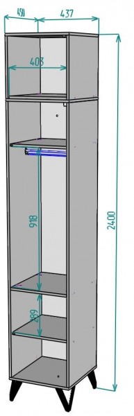 Шкаф Дельта H103 + Антресоль H173 в Глазове - glazov.ok-mebel.com | фото 17