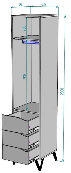 Шкаф Дельта H105 в Глазове - glazov.ok-mebel.com | фото 2