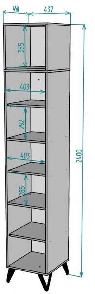 Шкаф Дельта H106 + Антресоль H173 в Глазове - glazov.ok-mebel.com | фото 2