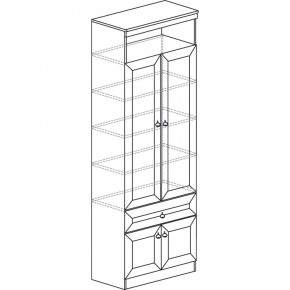 Шкаф для книг №611 Инна Денвер темный в Глазове - glazov.ok-mebel.com | фото 2