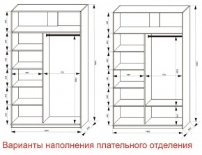 Шкаф-купе 1400 серии SOFT D6+D6+B2+PL3 (2 ящика+2штанги) профиль «Капучино» в Глазове - glazov.ok-mebel.com | фото 7