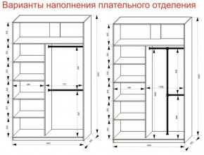 Шкаф-купе 1400 серии SOFT D6+D6+B2+PL3 (2 ящика+2штанги) профиль «Капучино» в Глазове - glazov.ok-mebel.com | фото 8