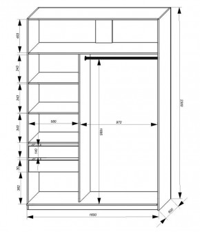 Шкаф-купе 1600 серии SOFT D1+D3+B2+PL1 (2 ящика+1штанга) профиль «Графит» в Глазове - glazov.ok-mebel.com | фото 3