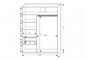 Шкаф-купе 1700 серии NEW CLASSIC K3+K3+B2+PL1 (2 ящика+1 штанга) профиль «Капучино» в Глазове - glazov.ok-mebel.com | фото 3