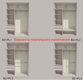 Шкаф-купе 1700 серии SILVER S4+S3Z+B2+PL1 (2 ящика+1 штанга) профиль «Серебро» в Глазове - glazov.ok-mebel.com | фото 4