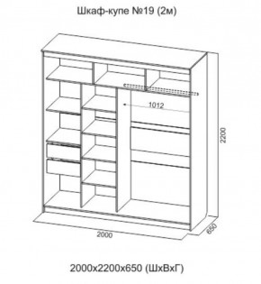 Шкаф-купе №19 Серия 3 Квадро (2000) Ясень Анкор светлый в Глазове - glazov.ok-mebel.com | фото 4