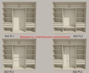 Шкаф-купе 2100 серии SOFT D2+D7+D3+B22+PL2 (по 2 ящика лев/прав+1штанга+1полка) профиль «Графит» в Глазове - glazov.ok-mebel.com | фото 6