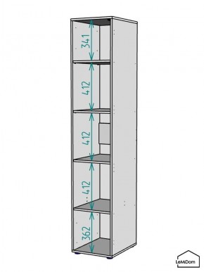 Шкаф Linnea MHR-1-2 2050х400х510 (ДВ-М 11.1.25) в Глазове - glazov.ok-mebel.com | фото 3
