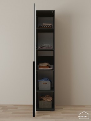 Шкаф Linnea MHR-1-2 2050х400х510 (Графит-М 11.1.25) в Глазове - glazov.ok-mebel.com | фото 4