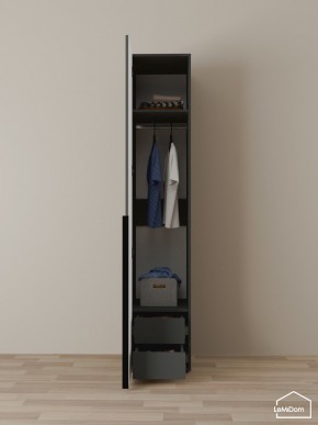 Шкаф Linnea MHR-1-3 2050х400х510 (Графит-М 11.1.25) в Глазове - glazov.ok-mebel.com | фото 3