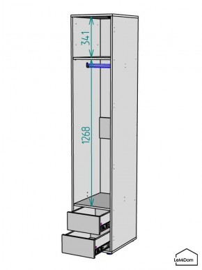 Шкаф Linnea MHR-1PO-3 2050х400х510 (Белый-М 11.1.2) в Глазове - glazov.ok-mebel.com | фото 3