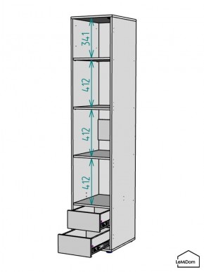 Шкаф Linnea MHR-1PO-4 2050х400х510 (Белый-М 11.1.2) в Глазове - glazov.ok-mebel.com | фото 3