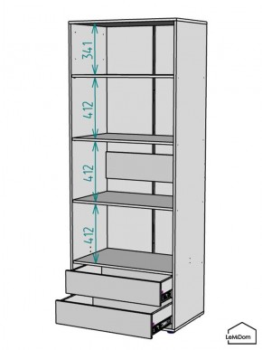 Шкаф Linnea MHR-2PO-4 2050х800х510 (Белый-М 11.1.2) в Глазове - glazov.ok-mebel.com | фото 3