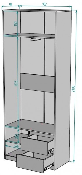 Шкаф Мальта H196 в Глазове - glazov.ok-mebel.com | фото 2