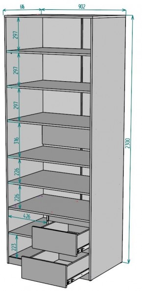 Шкаф Мальта H202 в Глазове - glazov.ok-mebel.com | фото 2