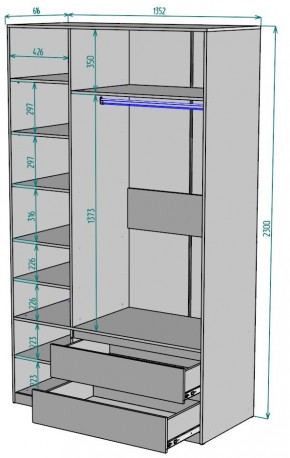 Шкаф Мальта H216 в Глазове - glazov.ok-mebel.com | фото 2