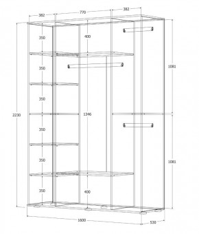 Шкаф Норден 1600 (Дуб Крафт золотой) в Глазове - glazov.ok-mebel.com | фото 3