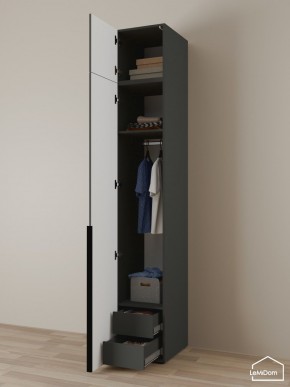 Шкаф с антресолью Linnea MHR-1A-3 2450х400х510 (Графит-М 11.1.25) в Глазове - glazov.ok-mebel.com | фото 5