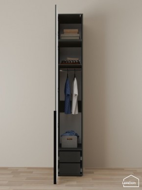 Шкаф с антресолью Linnea MHR-1A-3 2450х400х510 (Графит-М 11.1.25) в Глазове - glazov.ok-mebel.com | фото 6