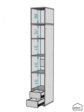 Шкаф с антресолью Linnea MHR-1A-4 2450х400х510 (Белый-М 11.1.2) в Глазове - glazov.ok-mebel.com | фото 3