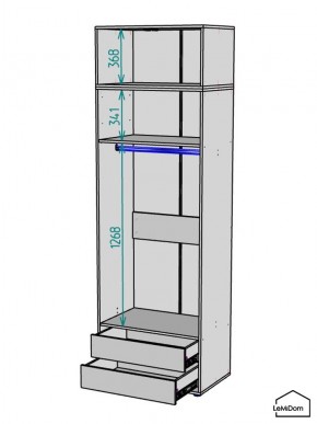 Шкаф с антресолью Linnea MHR-2A-3 2450х800х510 (ДВ-М 11.1.25) в Глазове - glazov.ok-mebel.com | фото 3