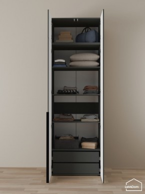 Шкаф с антресолью Linnea MHR-2A-3 2450х800х510 (Графит-М 11.1.25) в Глазове - glazov.ok-mebel.com | фото 5