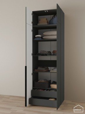 Шкаф с антресолью Linnea MHR-2A-3 2450х800х510 (Графит-М 11.1.25) в Глазове - glazov.ok-mebel.com | фото 6
