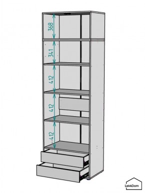 Шкаф с антресолью Linnea MHR-2A-4 2450х800х510 (ДВ-М 11.1.25) в Глазове - glazov.ok-mebel.com | фото 3