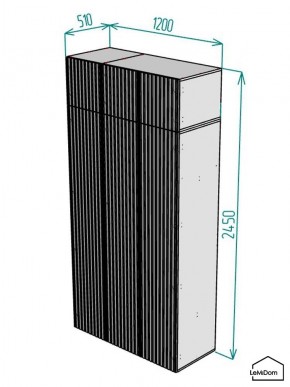 Шкаф с антресолью Linnea MHR-3POA-1 2450х1200х510 (Белый-М 11.1.2) в Глазове - glazov.ok-mebel.com | фото 2
