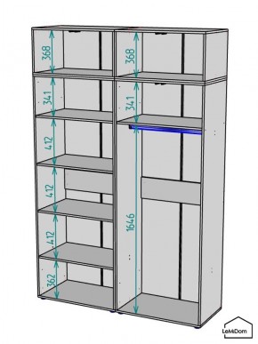 Шкаф с антресолью Linnea MHR-4POA-1 2450х1600х510 (Белый-М 11.1.1) в Глазове - glazov.ok-mebel.com | фото 3