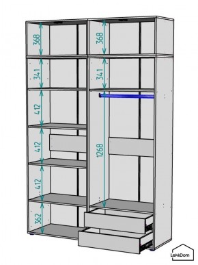 Шкаф с антресолью Linnea MHR-4POA-2 2450х1600х510 (Белый-М 11.1.1) в Глазове - glazov.ok-mebel.com | фото 3