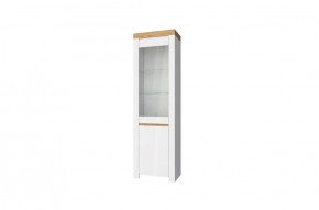 Шкаф с витриной  1V1D, TAURUS, цвет белый/дуб вотан в Глазове - glazov.ok-mebel.com | фото 1