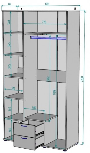 Шкаф с зеркалом Ольга H54_M в Глазове - glazov.ok-mebel.com | фото 2