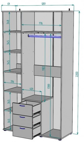 Шкаф с зеркалом Ольга H57_M в Глазове - glazov.ok-mebel.com | фото 2