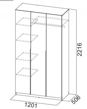 Шкаф ШК-5 (1200) Графит серый в Глазове - glazov.ok-mebel.com | фото 3