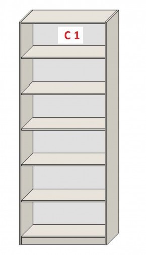 Шкаф СТАНДАРТ С1 без ящика серия "ГЕСТИЯ" (Бежевый песок/Дуб Небраска натуральный ) 800*520*2300 в Глазове - glazov.ok-mebel.com | фото 3