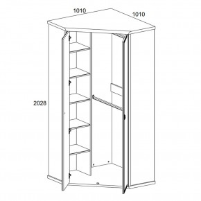 Шкаф угловой 2D, MAGELLAN, цвет Сосна винтаж в Глазове - glazov.ok-mebel.com | фото 2