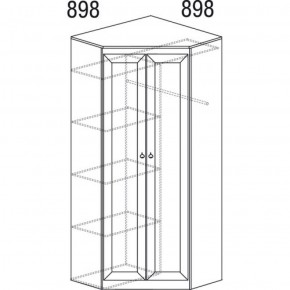 Шкаф угловой №606 Инна (угол 898*898) Денвер темный в Глазове - glazov.ok-mebel.com | фото 3