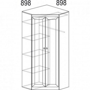 Шкаф угловой №606 "Инна" (угол 898*898) Денвер светлый в Глазове - glazov.ok-mebel.com | фото