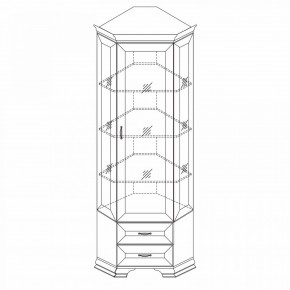 Шкаф-витрина угловой Сиена в Глазове - glazov.ok-mebel.com | фото 4