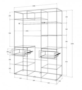 Спальный гарнитур Лиана (Дуб Крафт Белый/Графит) в Глазове - glazov.ok-mebel.com | фото 14