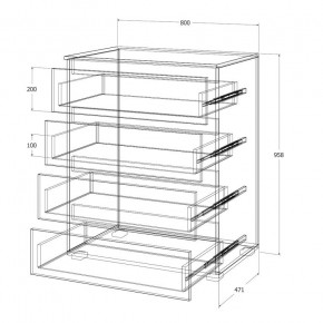 Спальный гарнитур Лиана (Дуб Крафт Белый/Графит) в Глазове - glazov.ok-mebel.com | фото 8